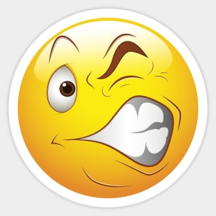 Cringe Smiley Face Emoticon Sticker